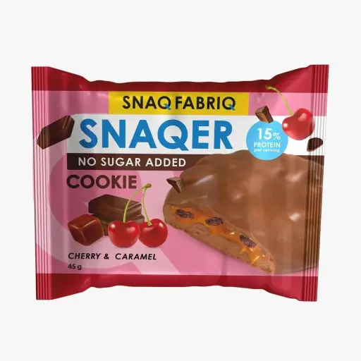[2501016] سناك فابريك كوكيز البروتين بالكرز والكراميل بدون سكر 45 ج